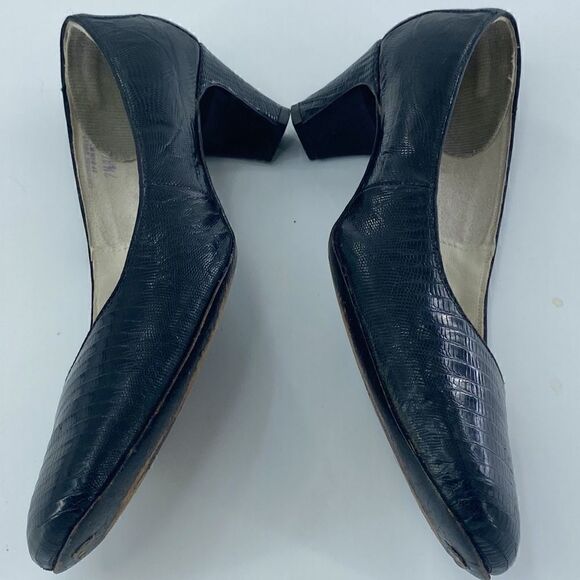 Juliano Women's Genuine Reptile Slip-On Styling Pump Heel Black Size 7.5 - Picture 4 of 8